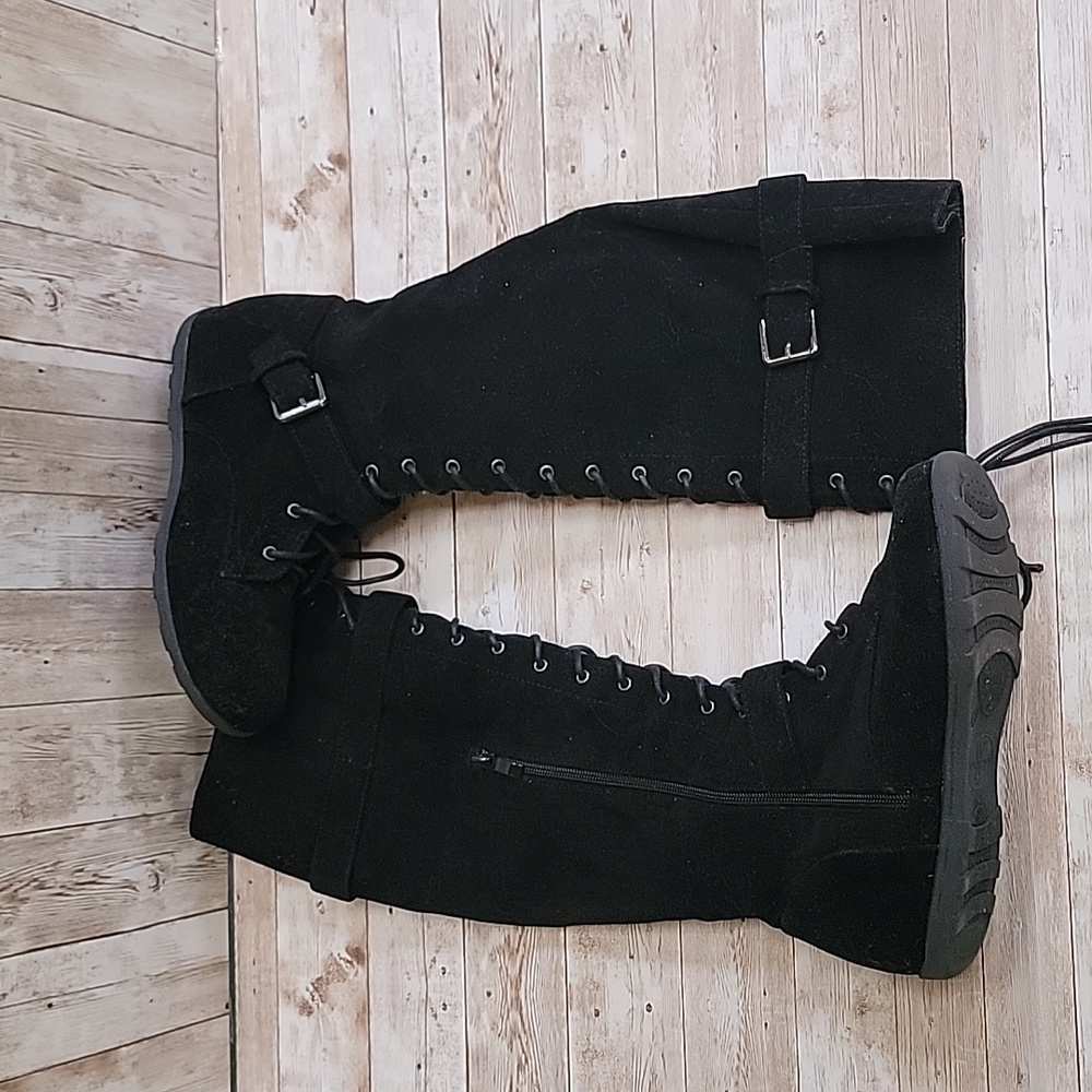 Black lace up boots